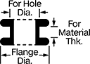 Image of Attribute. Front orientation. Contains Annotated. Grommets, Style 3.